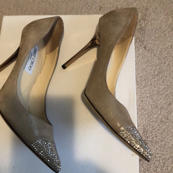 Gold hug heels Jimmy Choo - Picture 2 of 3